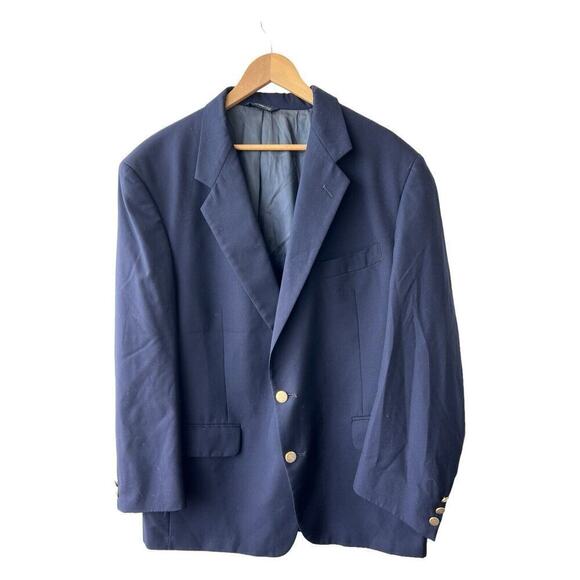 Burberry Other - Vintage Men’s Burberry’s Navy Wool Coat Gold Hardware Size 46R